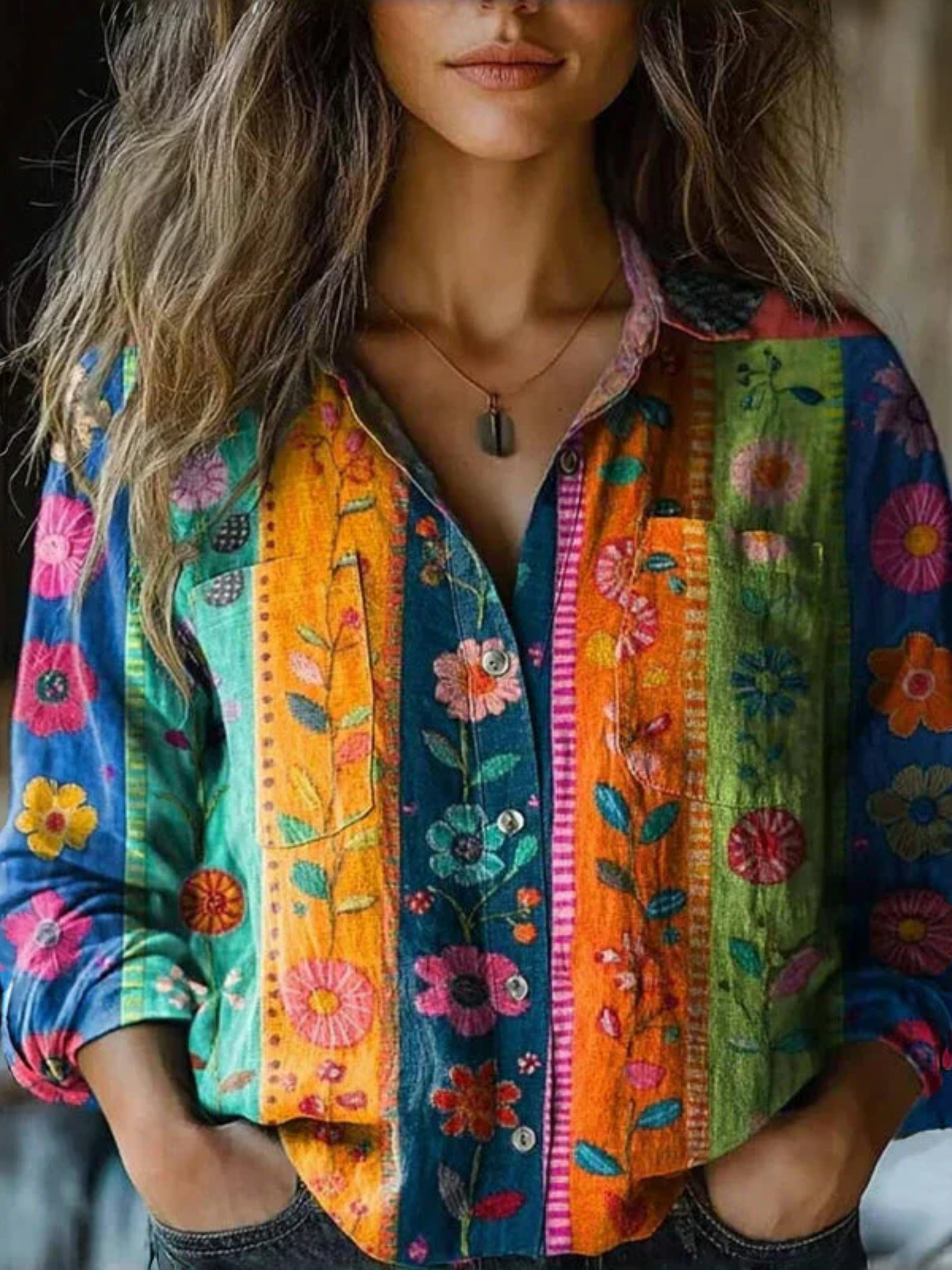 Women’s Bohemian Blouse Cotton Lightweight Spring Summer Elegant