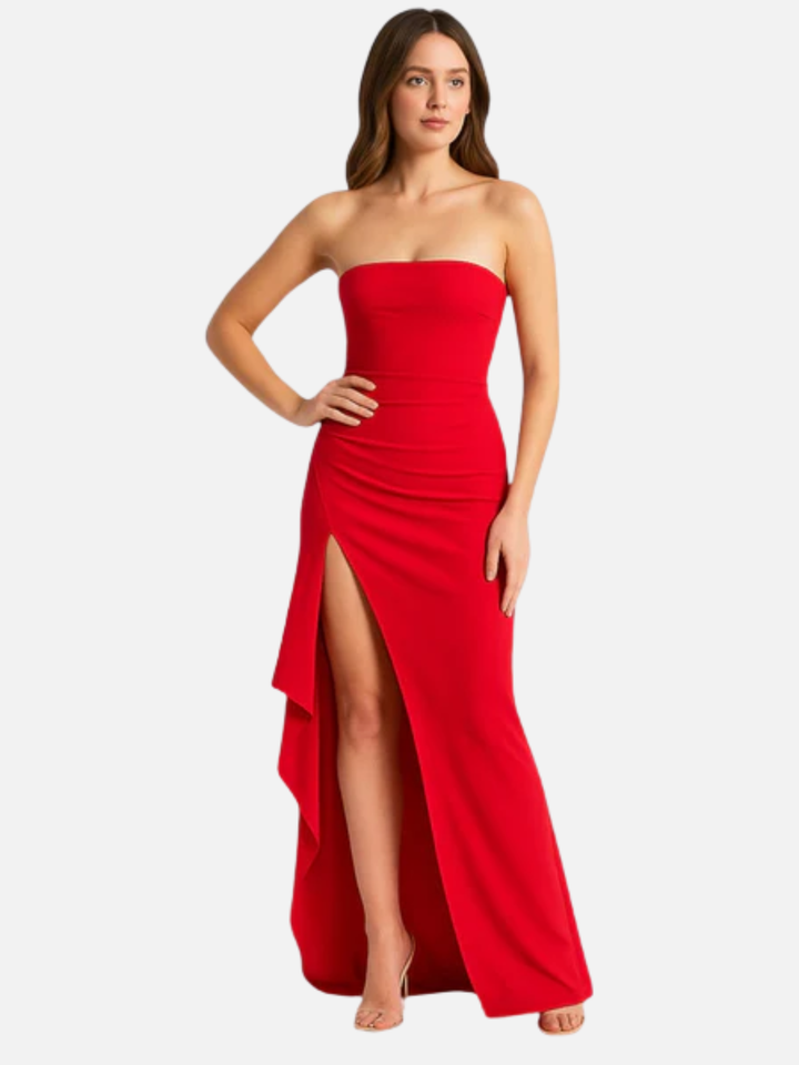 Women's Strapless Evening Dress for Weddings and Formal Events