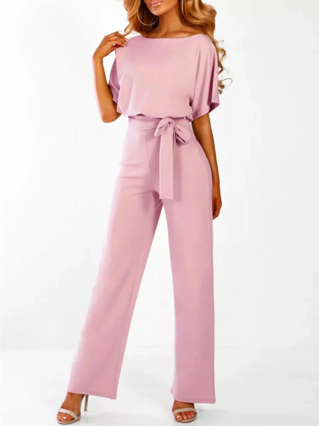 Women’s Slim Fit Jumpsuit with Adjustable Lace Waist