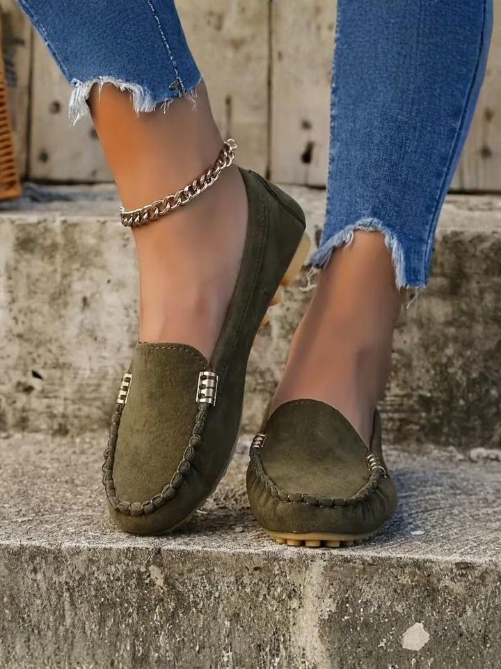 Women’s Comfortable Leather Loafers Slip-On Work Dress Shoes