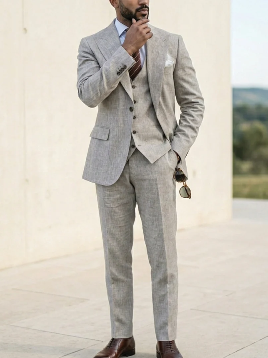 Men's 3 piece suit for wedding slim fit formal suit set