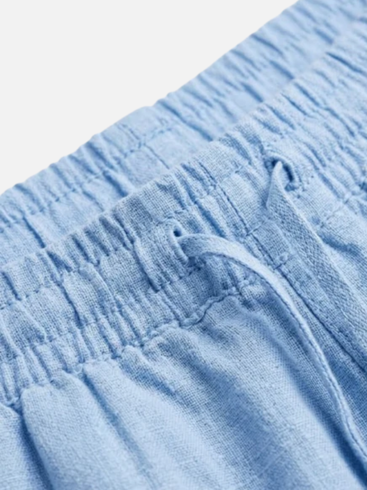 Women's high waisted linen pants elastic waist relaxed fit casual