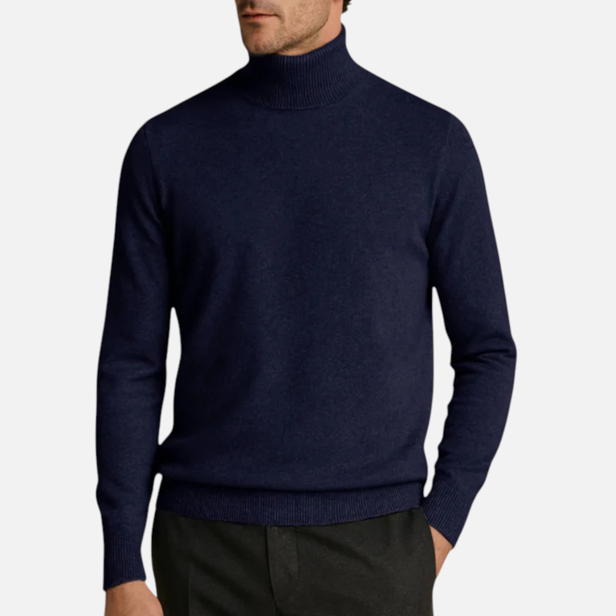 Aurevien | Men’s Fine Knit Turtleneck Jumper – Ivy League Elegance