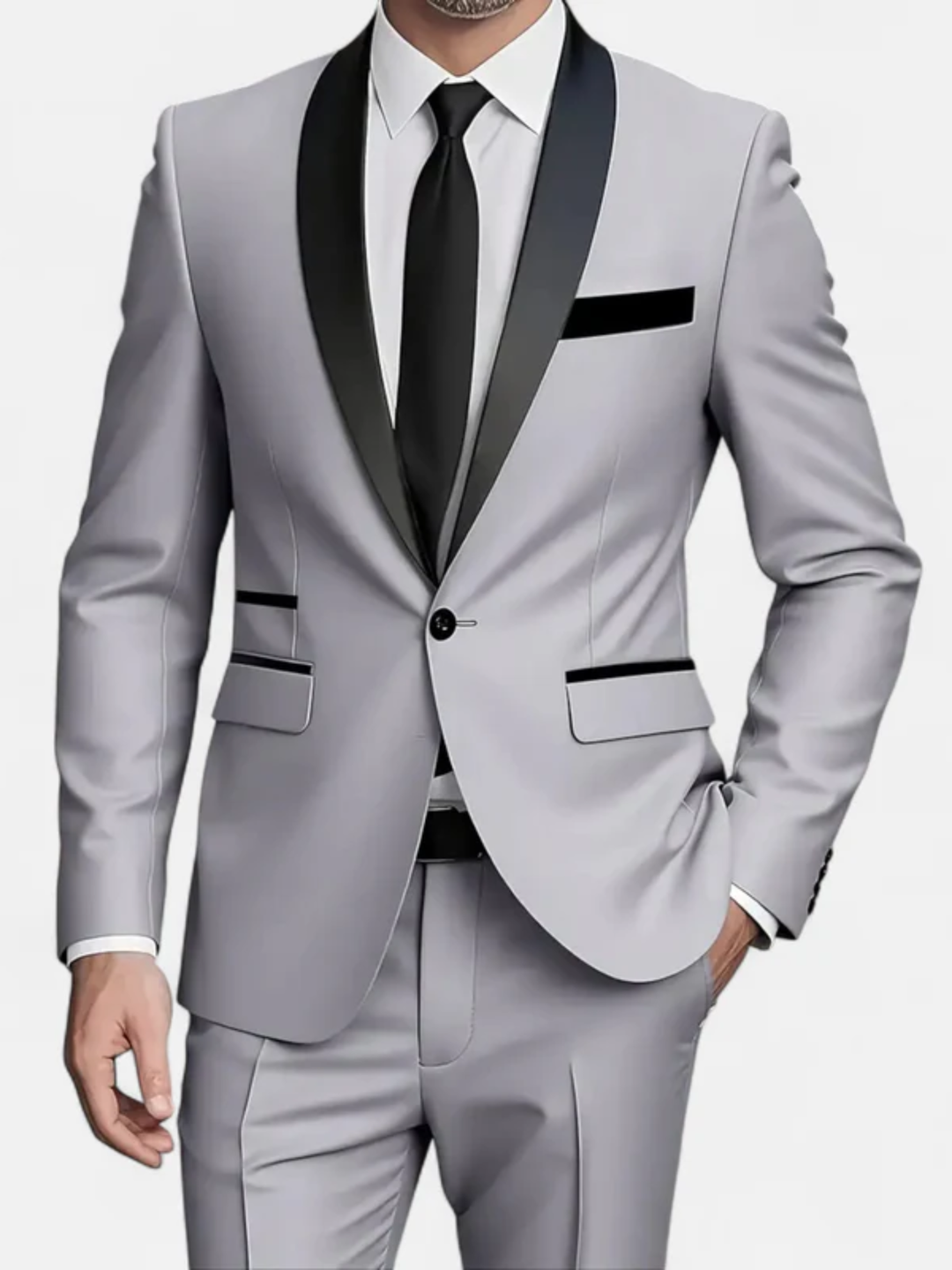 Men's slim fit tuxedo suit for wedding and formal events