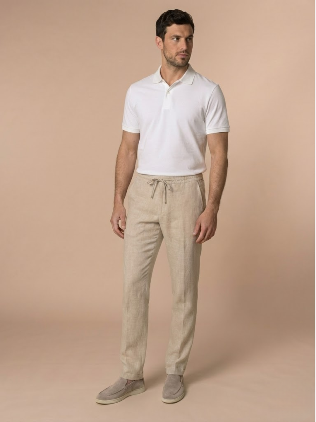 Men’s Lightweight Linen Pants Relaxed Summer Trousers