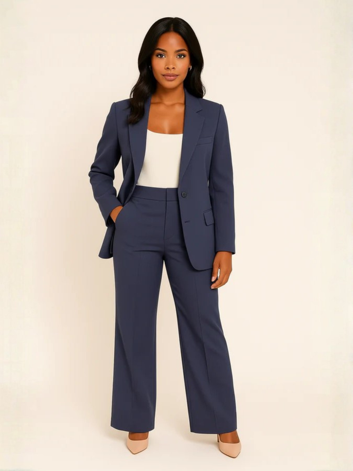 Women's tailored pants suit for work blazer and trousers set