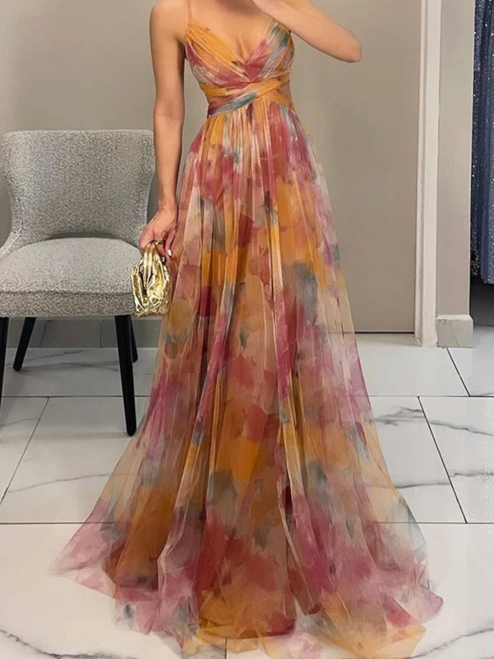 Women’s Floral Maxi Dress for Wedding Guest Lightweight Elegant