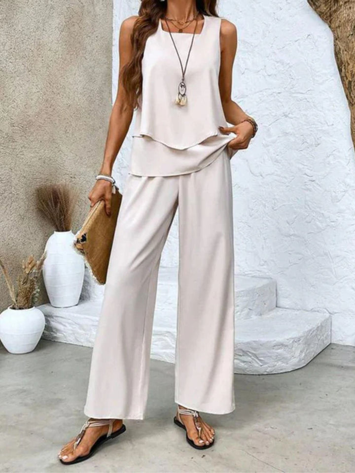 Women’s Summer Outfit Set Lightweight Two Piece Travel Wear
