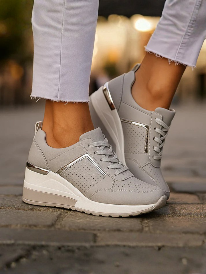 Women’s Comfortable Wedge Sneakers Leather Platform Daily Wear