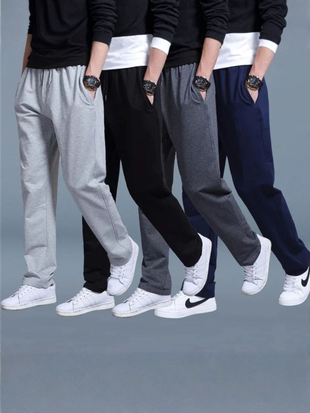 Jogger Pants Men Comfortable Cotton Pants for Daily Wear