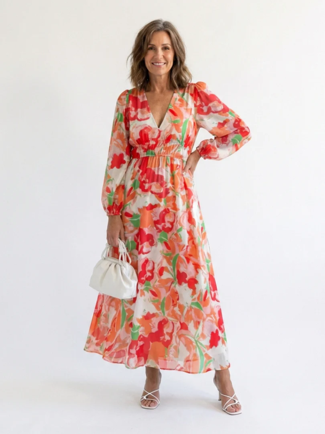 Women’s Long Sleeve Floral Maxi Dress Wedding Guest Outfit Maxi