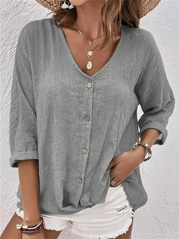 Top Minimalist Oversized Blouse for Casual Coastal Style