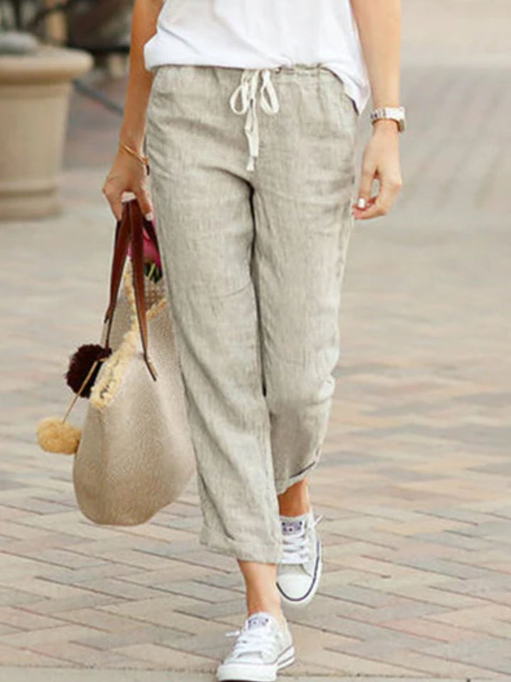 Women’s Lounge Pants Loose Fit Cotton Linen Comfortable All Day