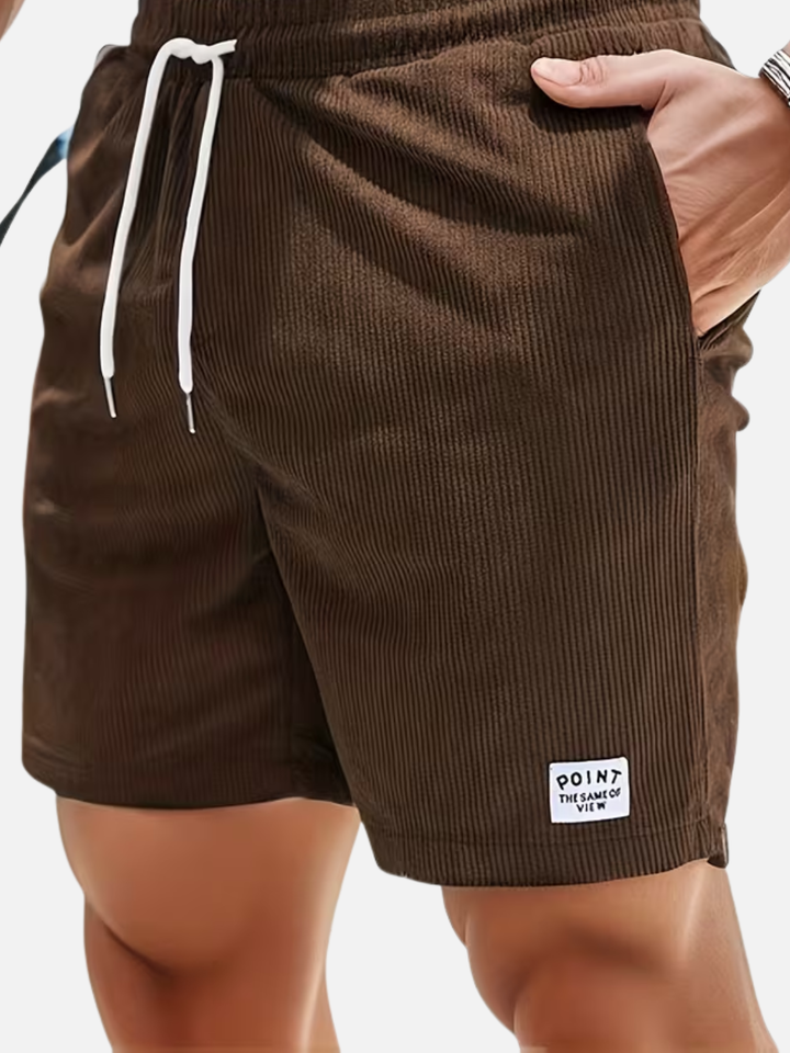 Men's corduroy shorts drawstring waist summer casual fit