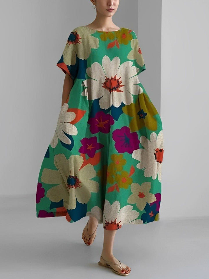 Women’s Floral Summer Dress Lightweight Casual Fit Midi
