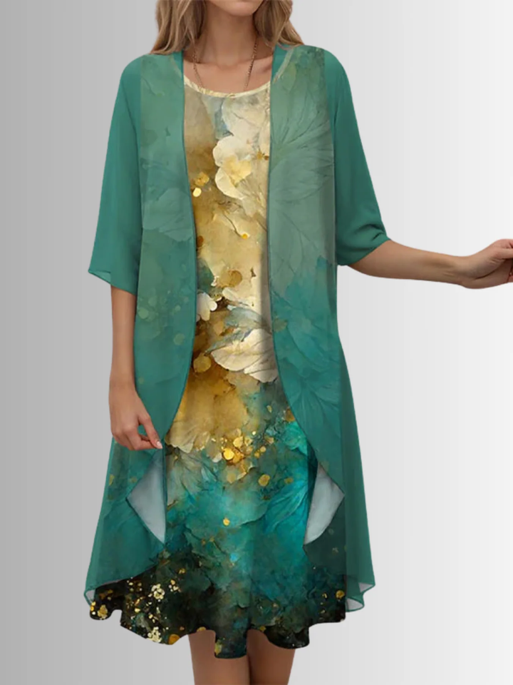 Women's summer midi dress lightweight layered for warm weather