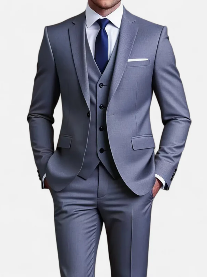 Men's slim fit tuxedo suit 3 piece for wedding black tie