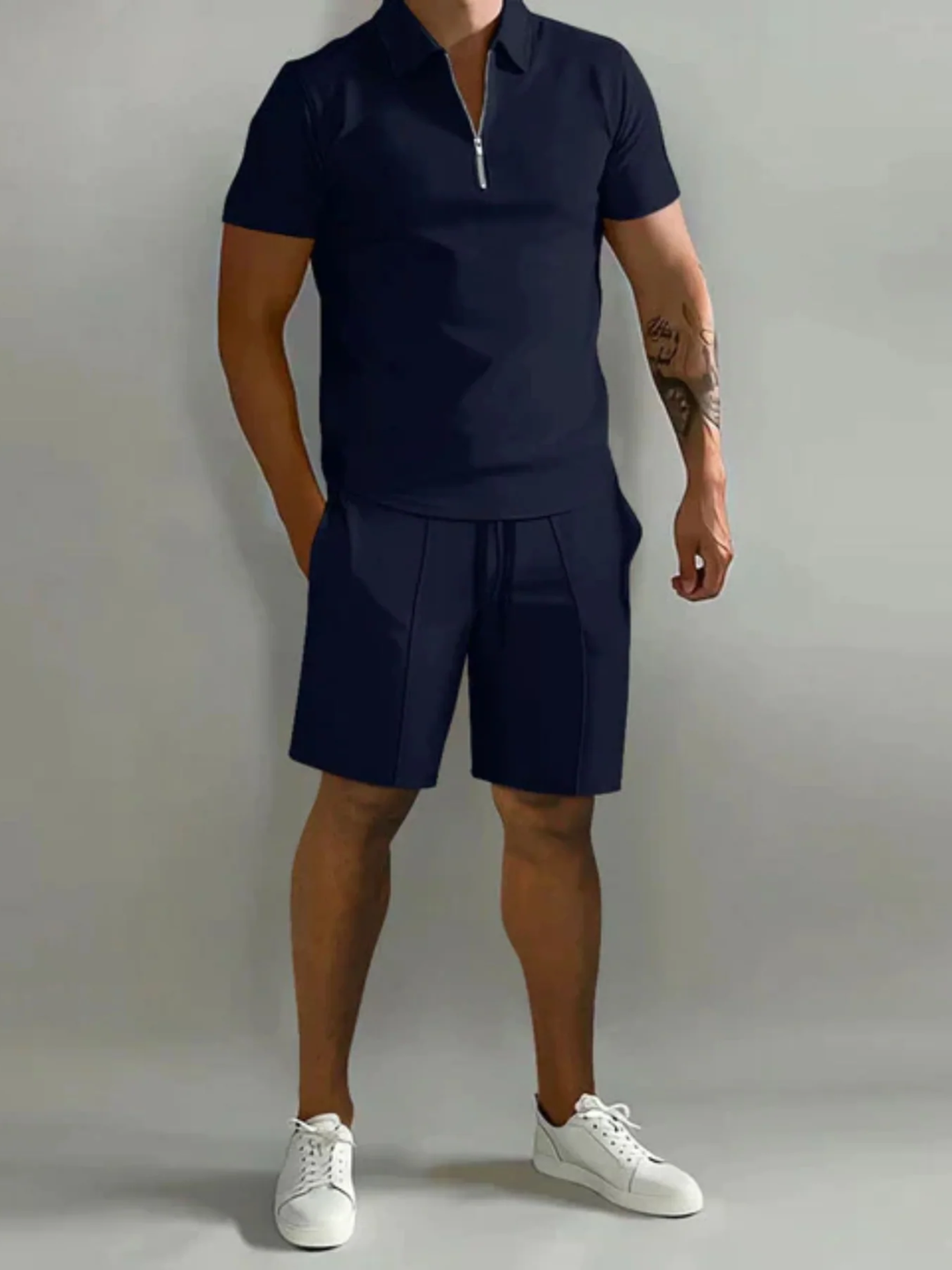 Men’s Summer Polo and Shorts Set Lightweight Breathable Outfit