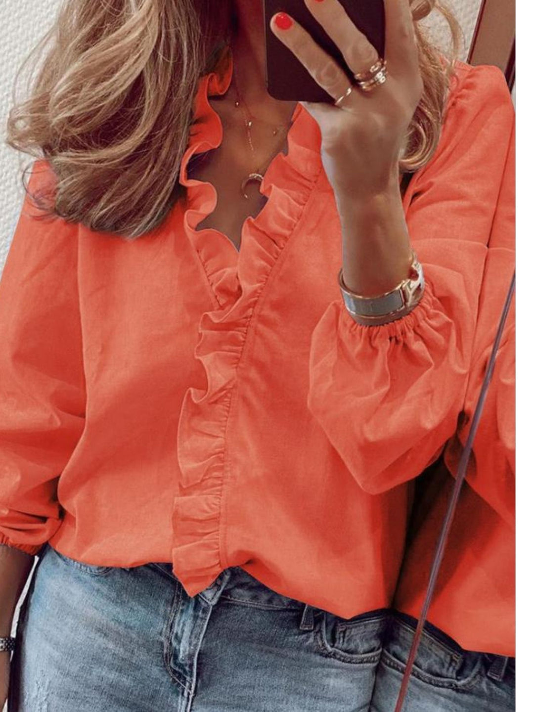 Blouse Soft Stretch V Neck Shirt for Daily Outfits Women