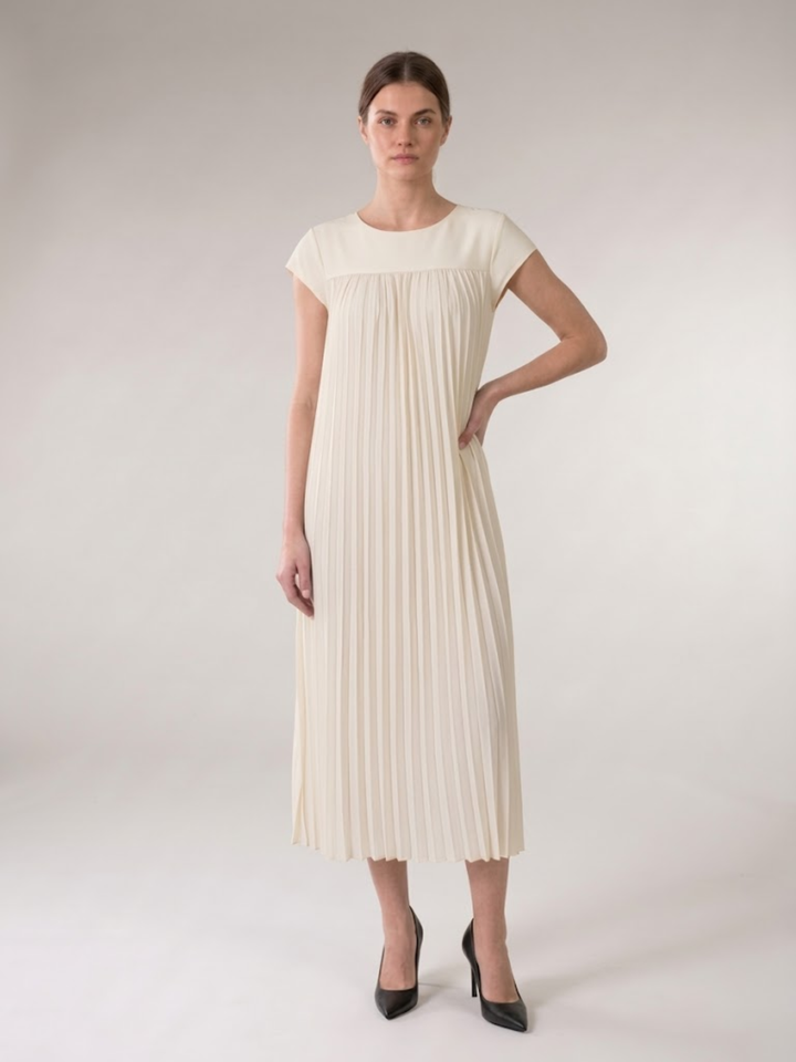 Women’s Midi Sundress A-Line Pleated Lightweight Summer Dress
