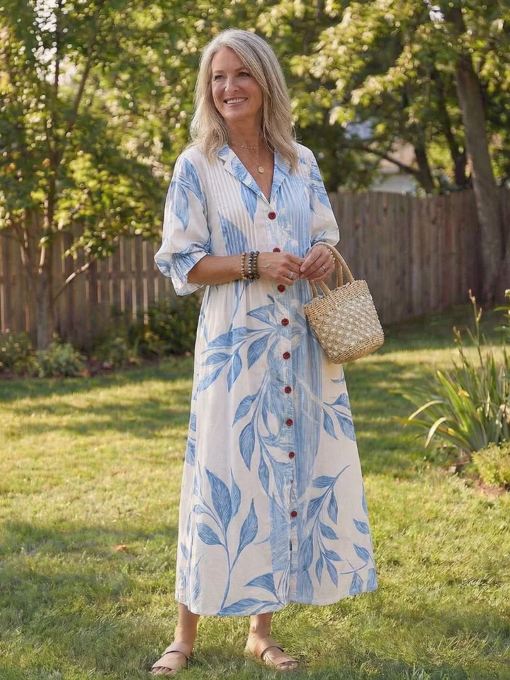 women's botanical maxi dress lightweight summer flowy elegant outfit