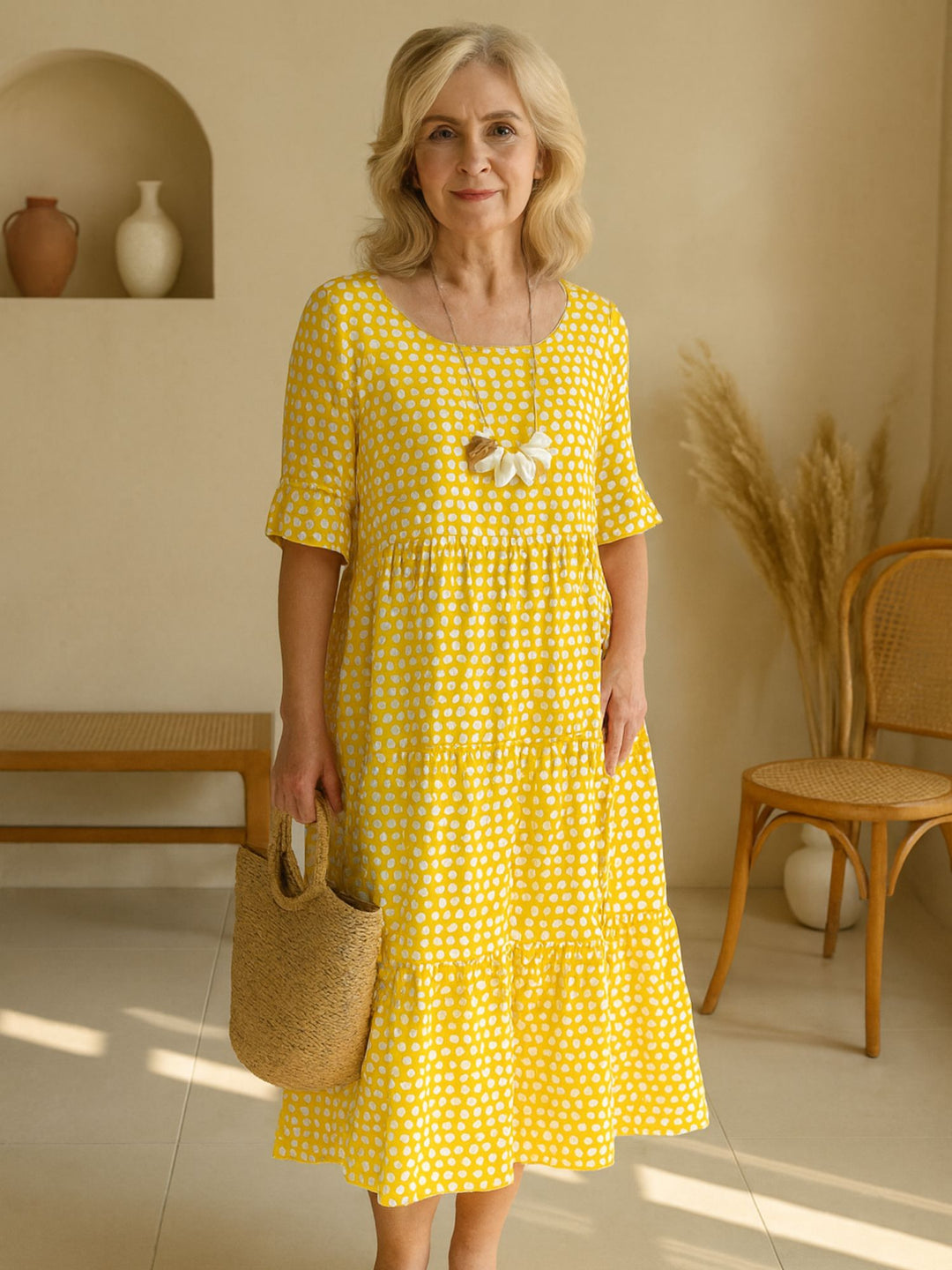 Elegant Midi Dress for Everyday Comfort and Timeless Style