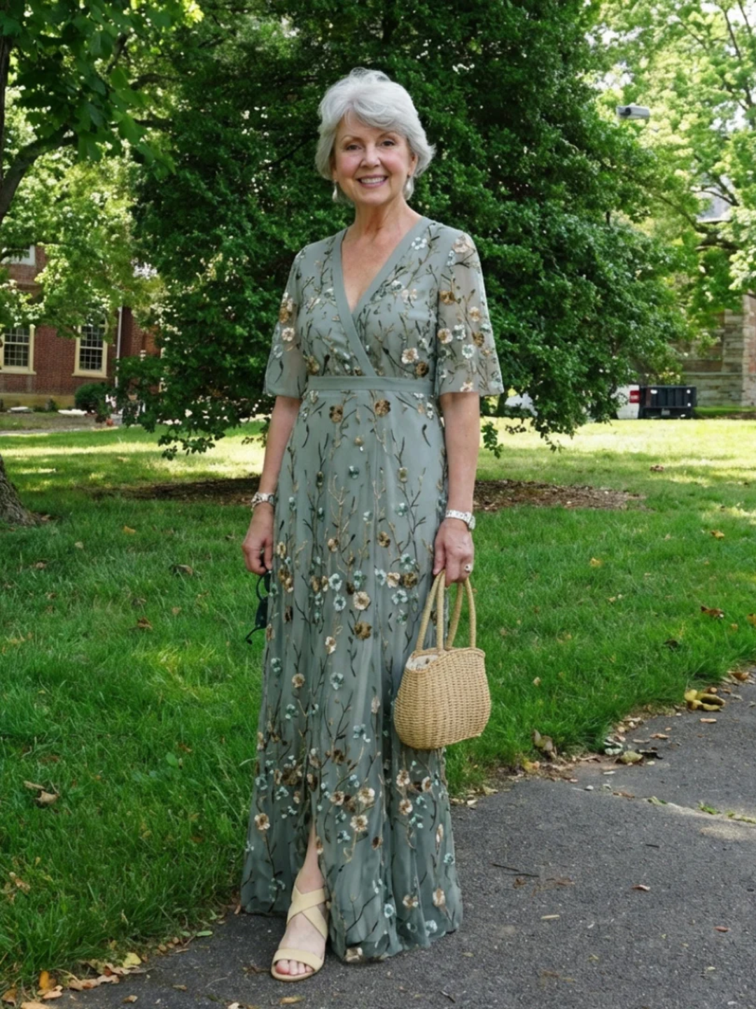 Women’s Floral Maxi Dress V-Neck Summer Vacation Dress