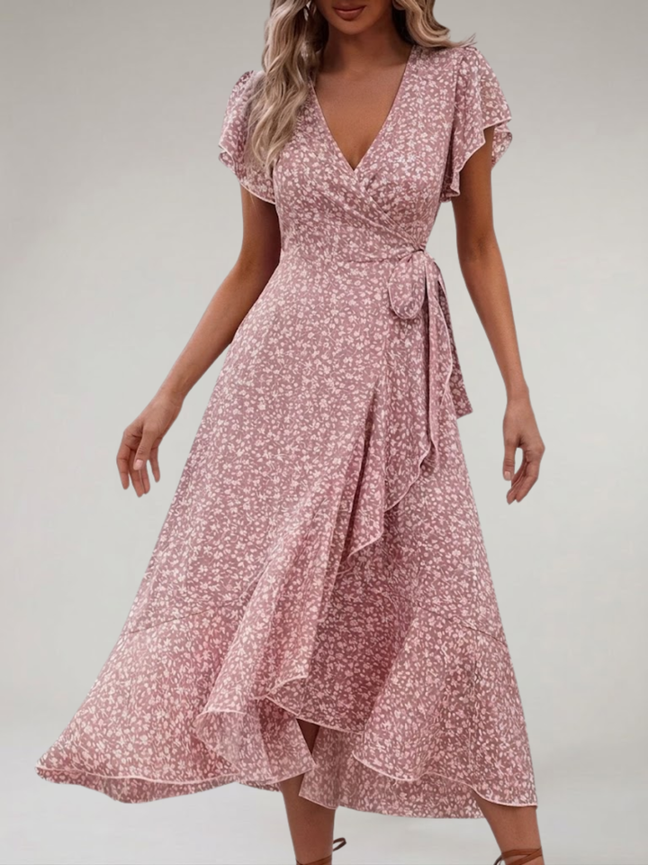 Women’s Short Sleeve Midi Dress Elegant Fit Everyday Use