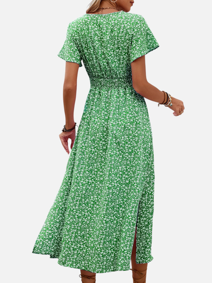 Women's Floral Maxi Dress for Summer Elegant High Slit Outfit