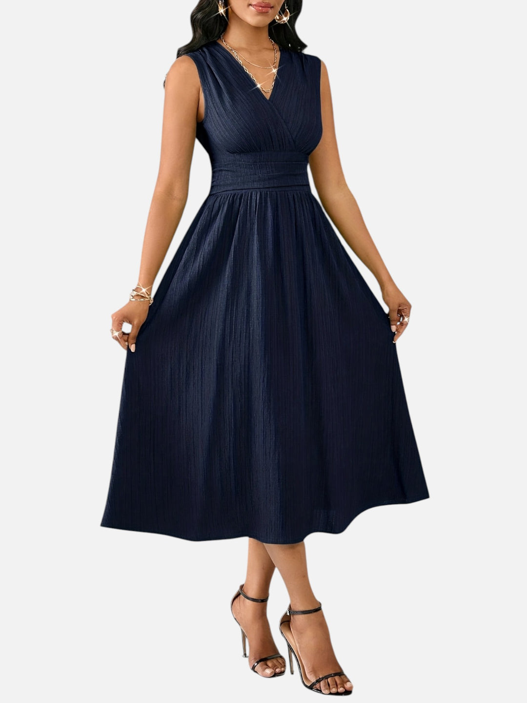 Midi Dress Women Sleeveless Summer Casual Vacation Outfit