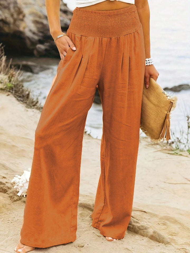 Women Linen Trousers Breathable Relaxed Fit Casual Everyday Pants