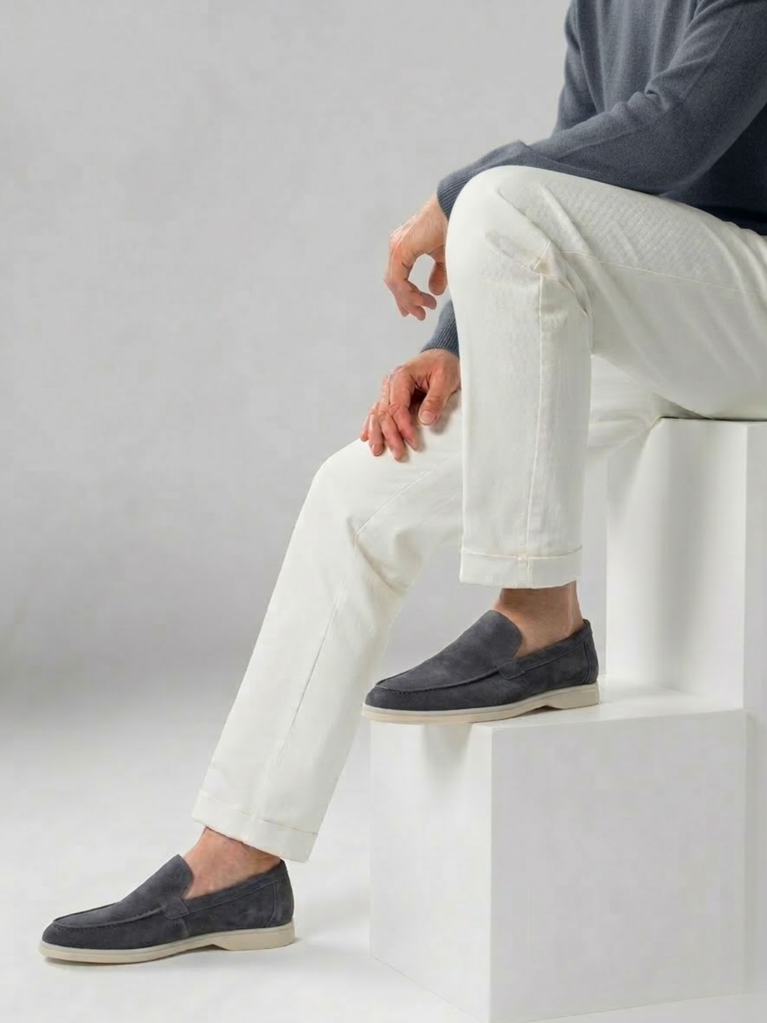 Men’s Suede Slip-On Loafers – Comfortable Luxury Summer Shoes