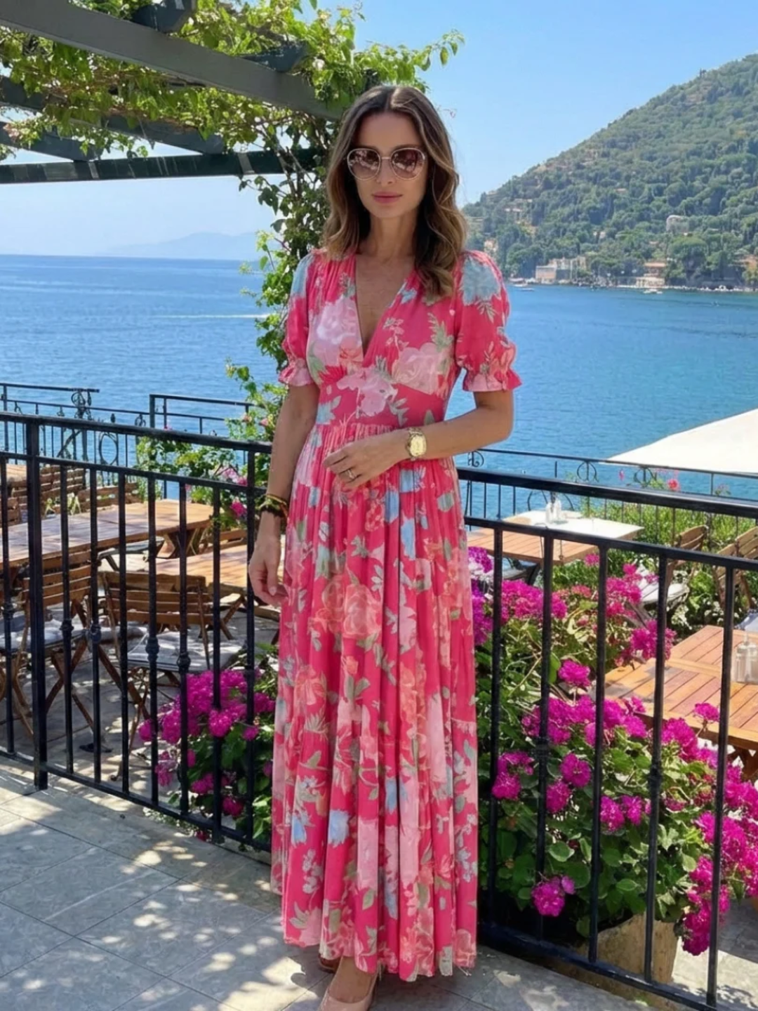 Women's Floral Midi Dress for Summer Events Casual Everyday Wear