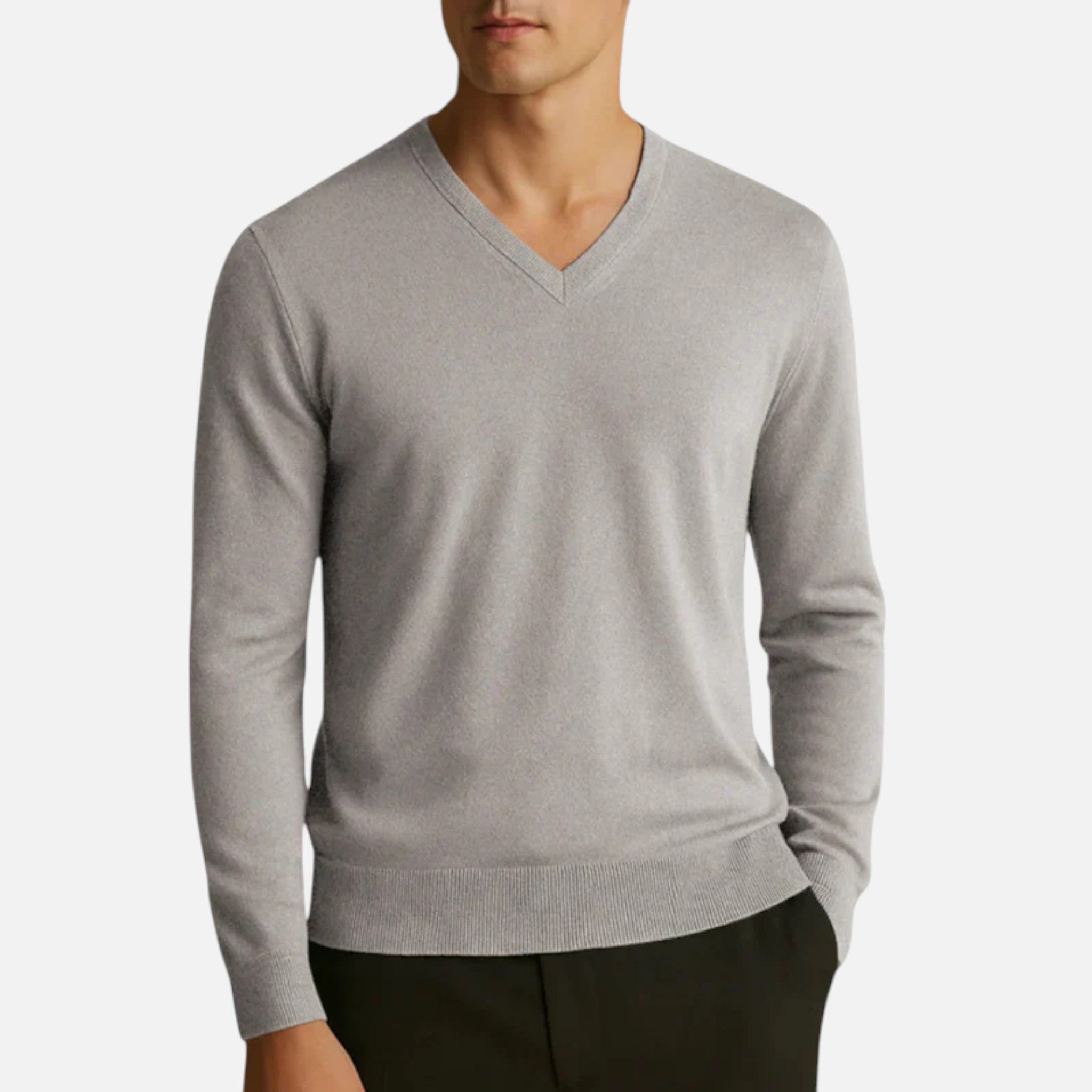 Aurevien | Men’s Classic V-Neck Jumper – Riviera Elegance