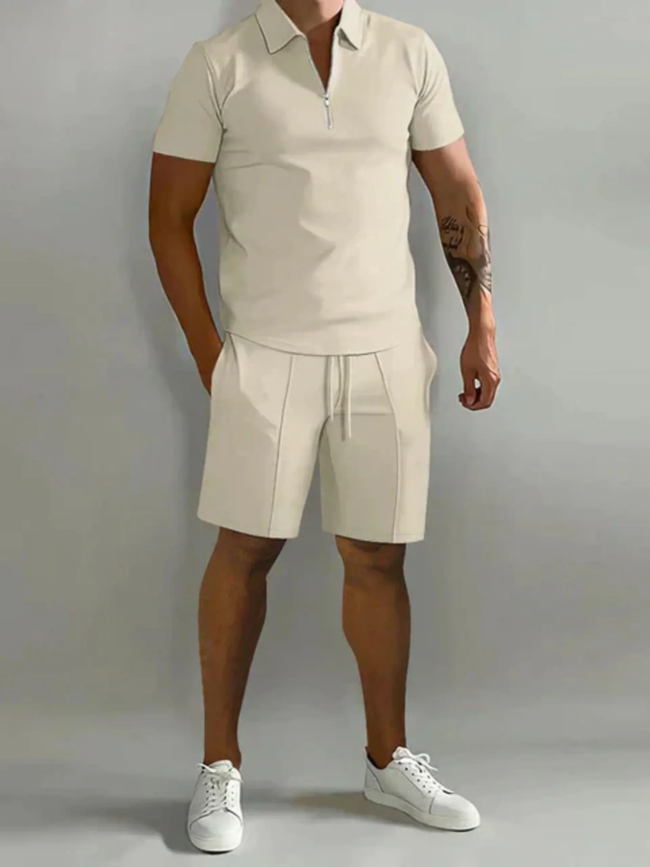 Men’s Summer Polo and Shorts Set Lightweight Breathable Outfit