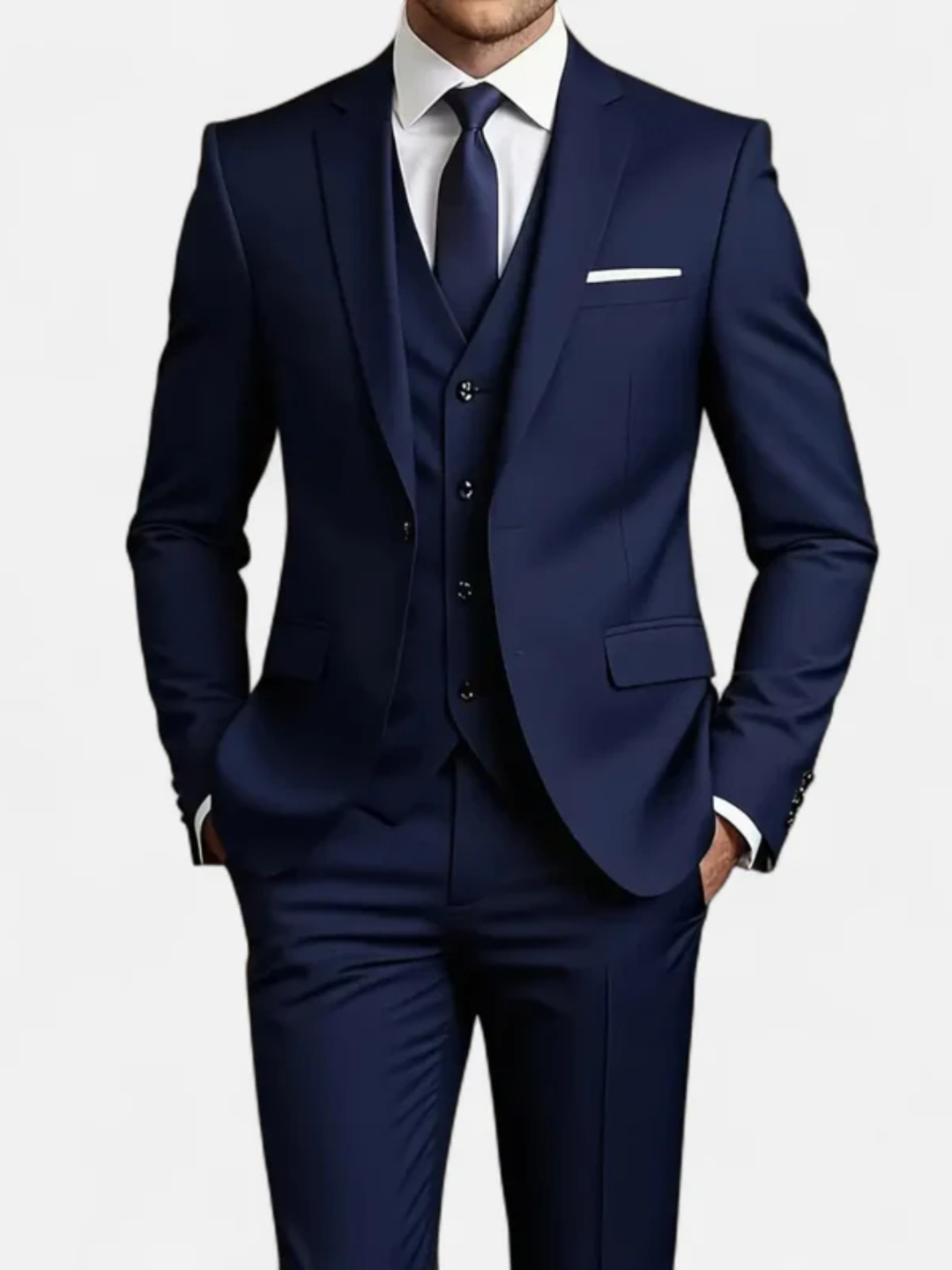Men's slim fit tuxedo suit 3 piece for wedding black tie