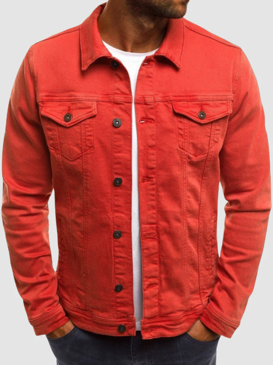 Men’s cotton jacket slim fit for everyday casual wear