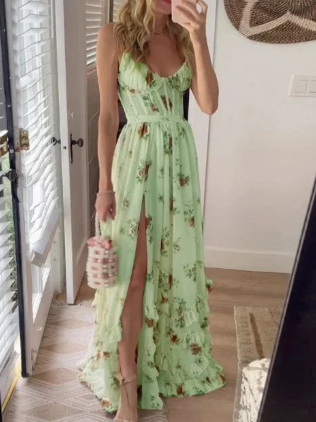 Floral Dress Comfortable V Neck Dress for Summer Events