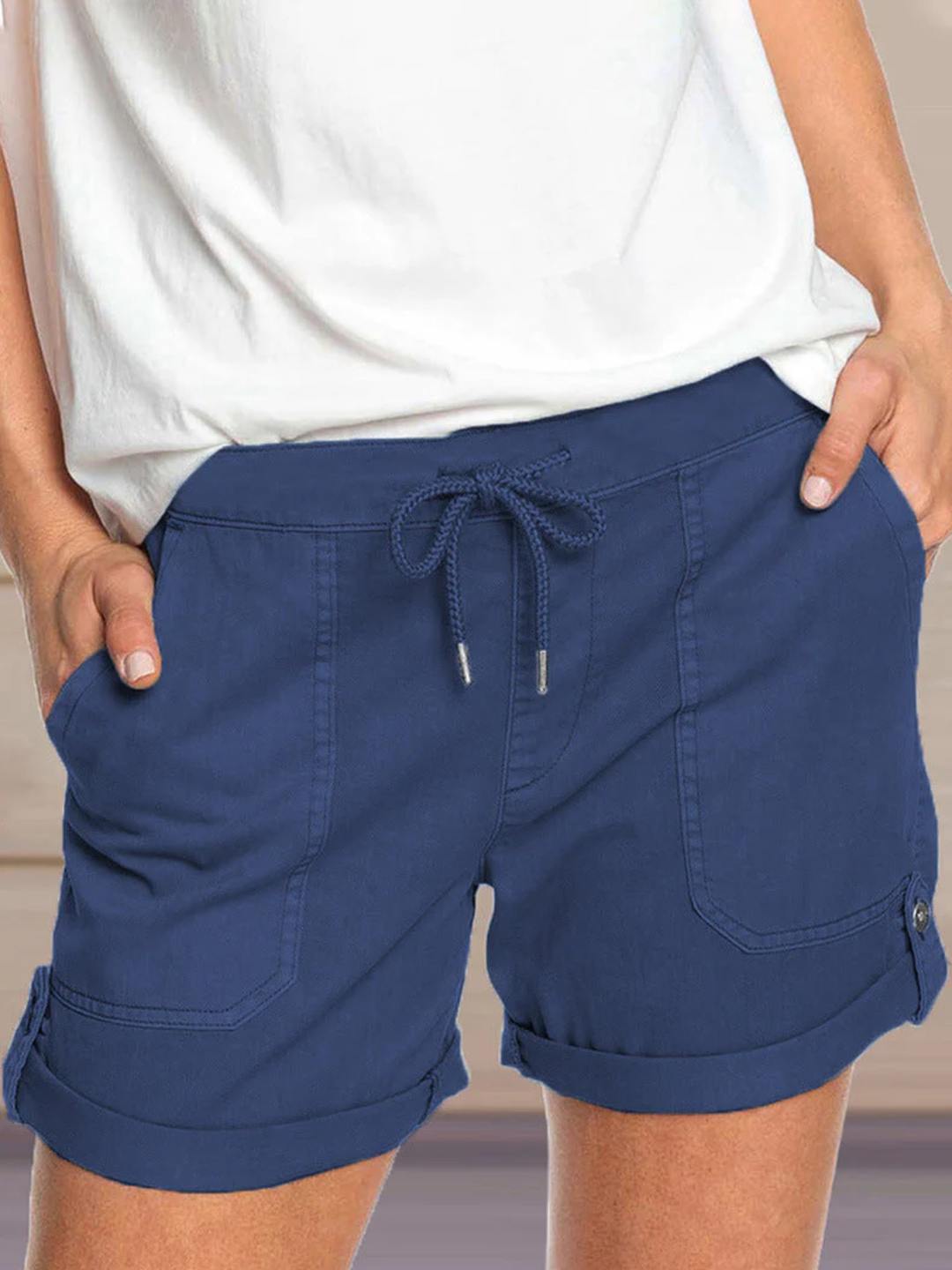 Women's Casual Shorts Elastic Waist Relaxed Fit Summer Wear