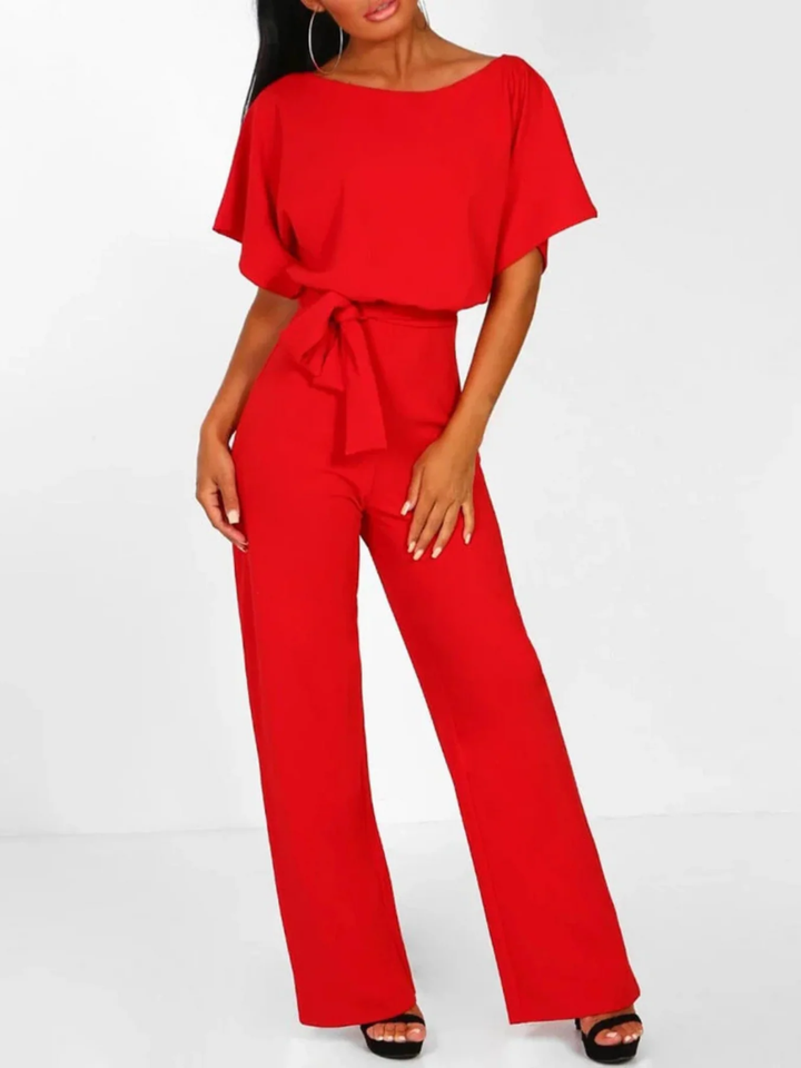 Women’s Slim Fit Jumpsuit with Adjustable Lace Waist