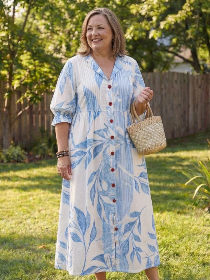women's botanical maxi dress lightweight summer flowy elegant outfit