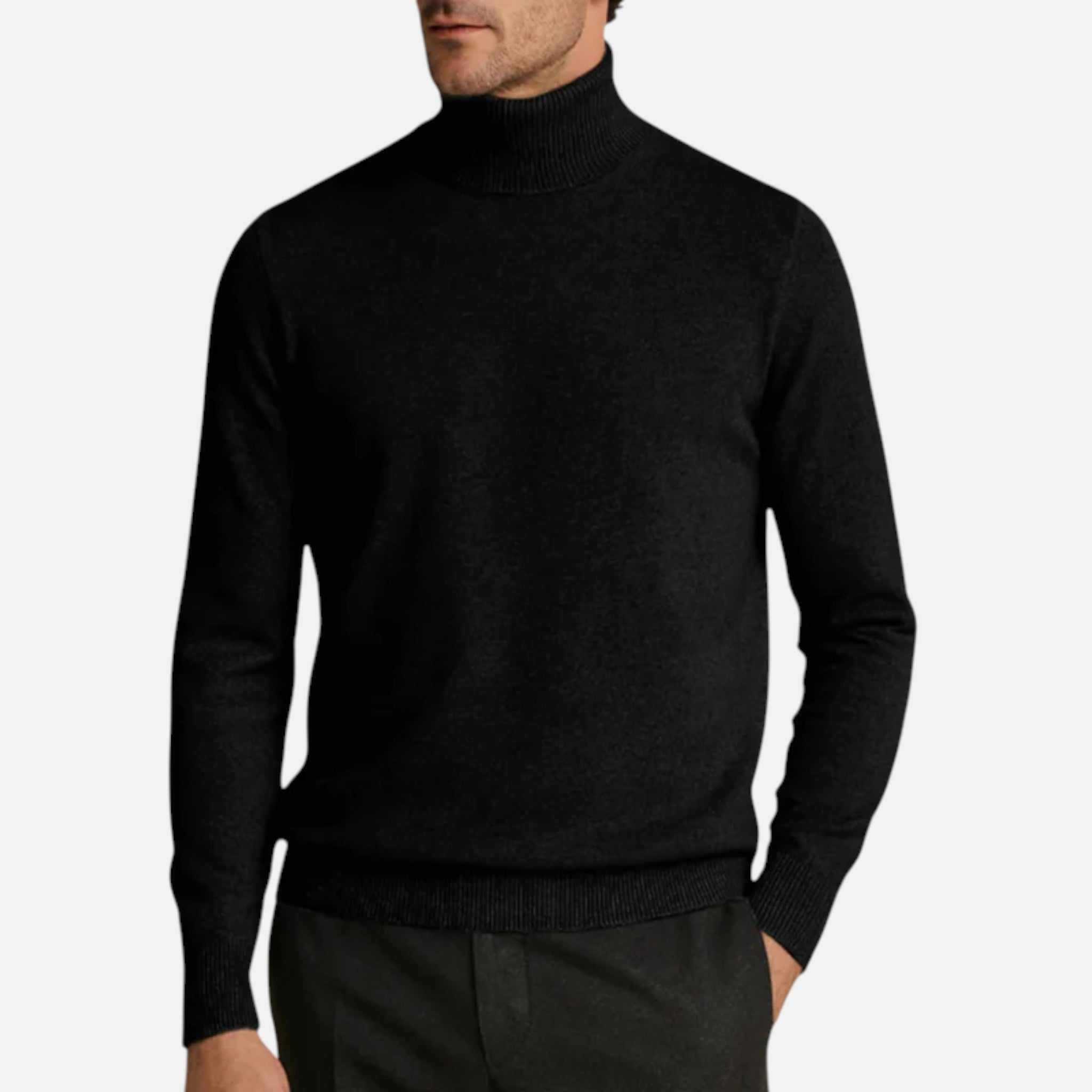 Aurevien | Men’s Fine Knit Turtleneck Jumper – Ivy League Elegance