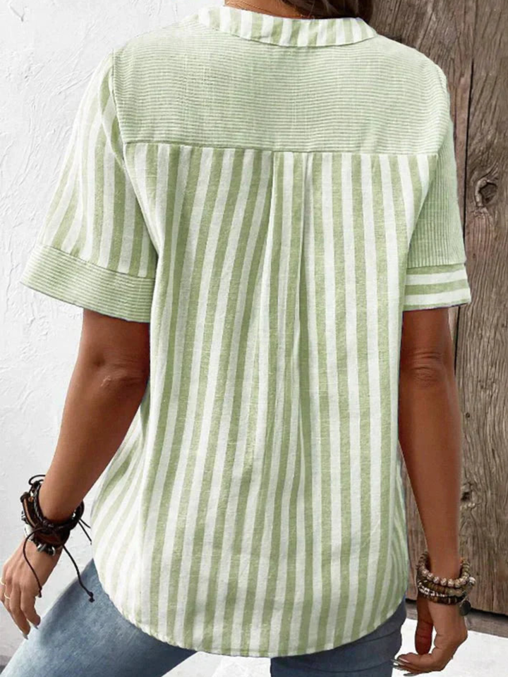 Blouse Women Striped Casual Top for Everyday Comfort Wear