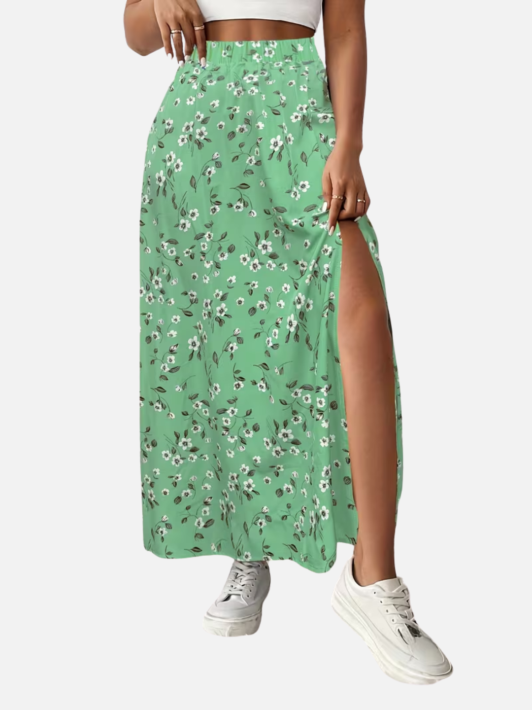 Women's Floral Maxi Skirt High Waist Vacation Outfit