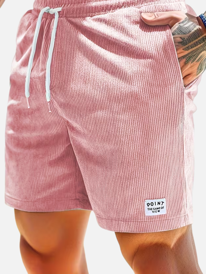 Men's corduroy shorts drawstring waist summer casual fit