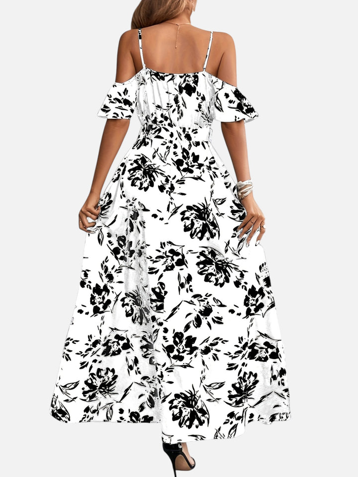 Women’s Summer Floral Maxi Dress A-Line Slit Casual Elegant