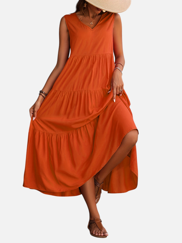 Women's V-Neck Maxi Dress Loose Fit Formal Evening Wear
