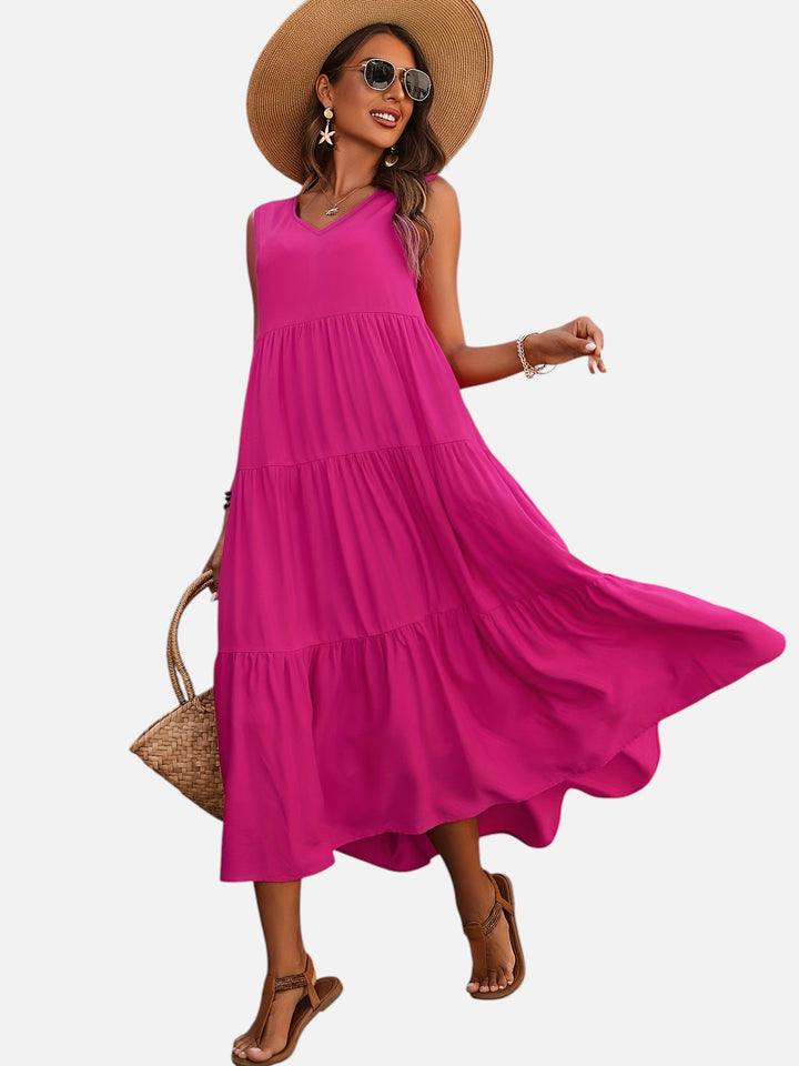Women's V-Neck Maxi Dress Loose Fit Formal Evening Wear