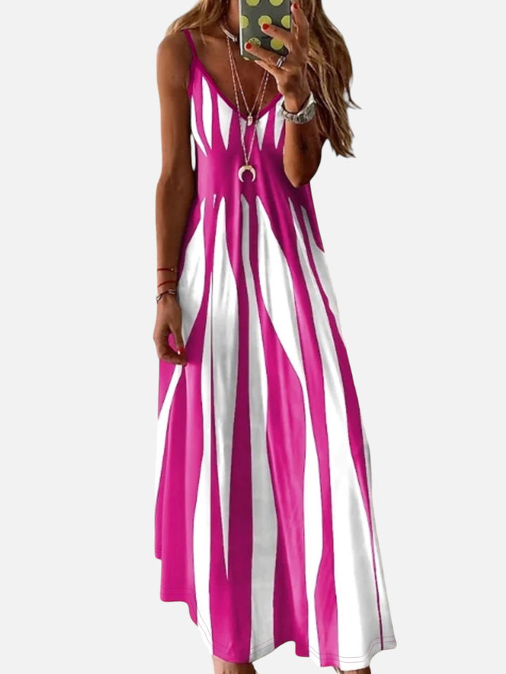 Women’s Lightweight Maxi Dress V-Neck Printed Summer Outfit