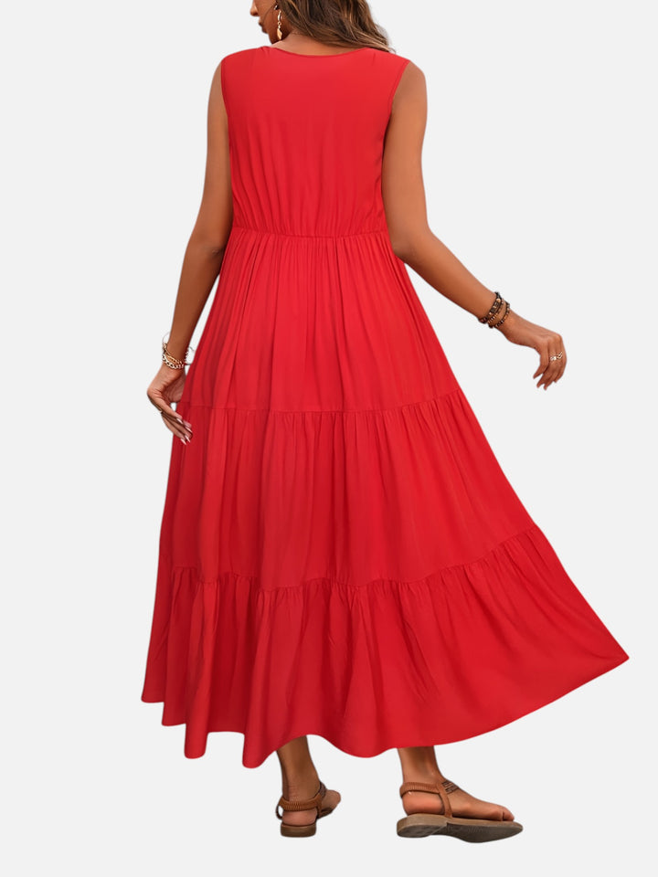 Women's V-Neck Maxi Dress Loose Fit Formal Evening Wear